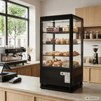 Kühlvitrine ECO 78 Liter, LED-Beleuchtung, 3 Roste, schwarz