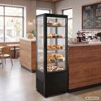 Kühlvitrine ECO 235 Liter, LED-Beleuchtung, 4 Roste, schwarz