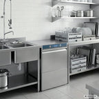 Geschirrspülmaschine HYPRO Digital 50 SL 50x50 cm Korbmaß, mit Reiniger- & Klarspüldosierer, mit Ablaufpumpe, Drucksteigerungspumpe Made in Europe, 230 Volt