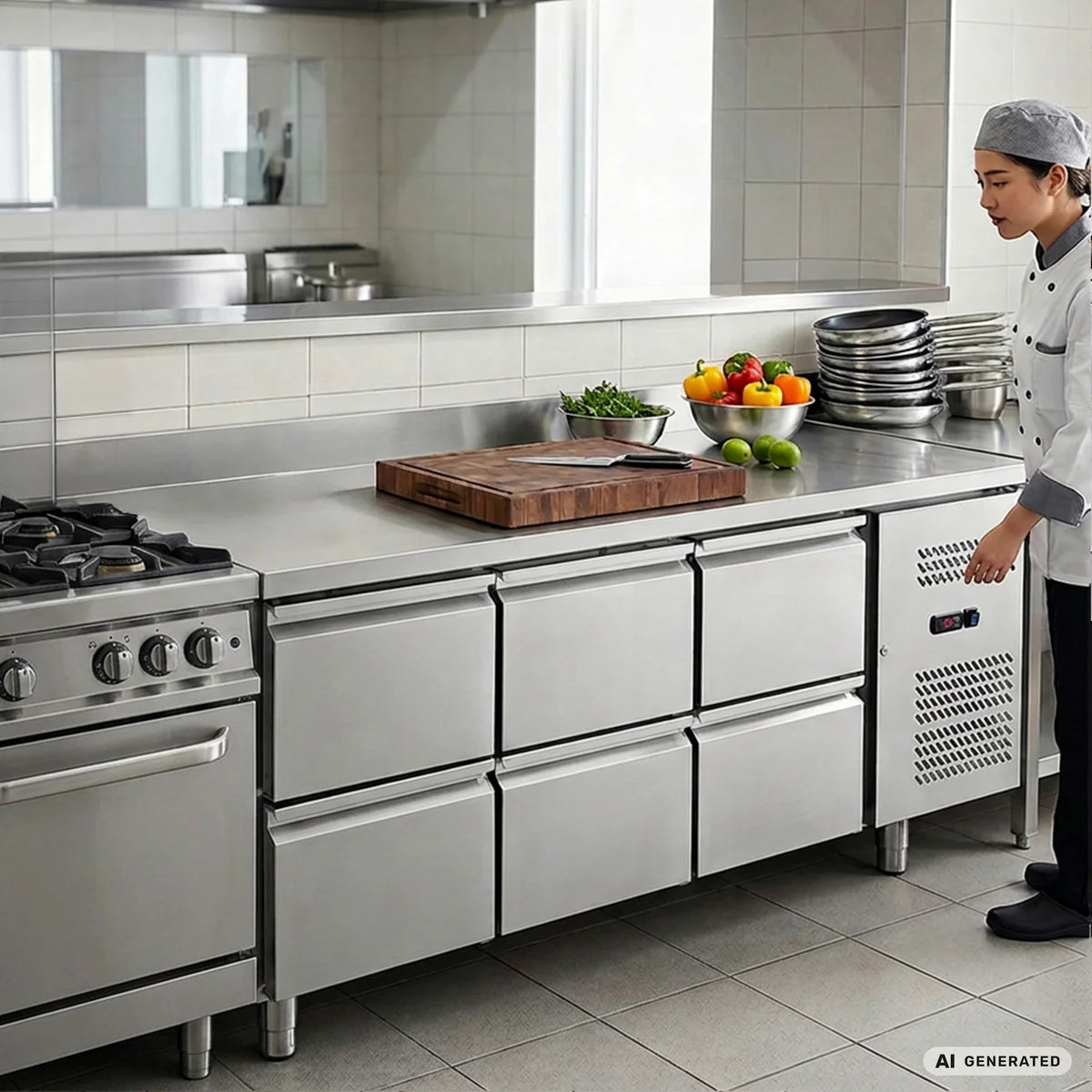Kühltisch ECO 0/6 mit Aufkantung - GN 1/1