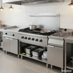 Gasherd ECO mit offenem Unterbau - 43,2 kW - 6 Brenner