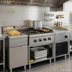 Gasherd ECO mit offenem Unterbau - 28,8 kW - 4 Brenner