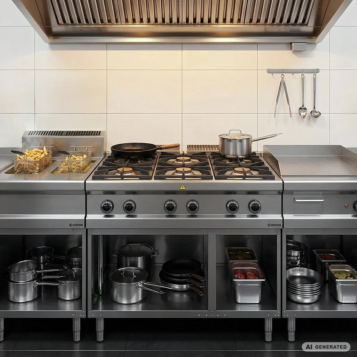 Gasherd Serie 700 - 110/70 - 6 Kochstellen - 42 kW