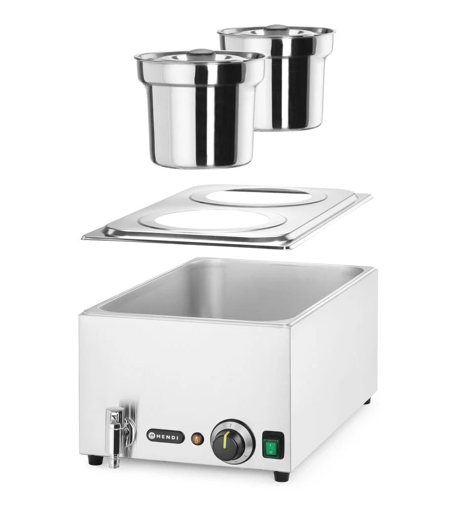 Hendi Bain-Marie-Set Ranger 2 x 4 L mit Ablasshahn, inkl. Deckel
