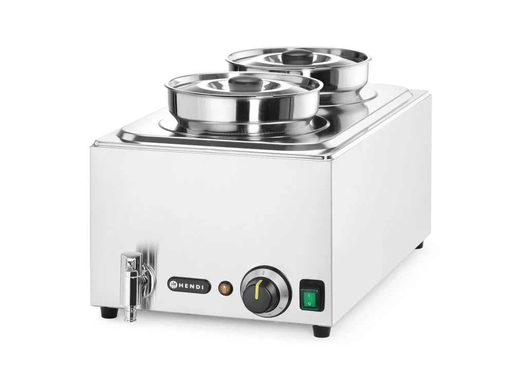 Hendi Bain-Marie-Set Ranger 2 x 4 L mit Ablasshahn, inkl. Deckel
