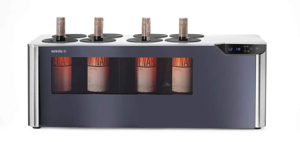 Hendi Theken-Weinkühler Arktic Cellar, 2 Zonen, 8 Flaschen, Schwarz
