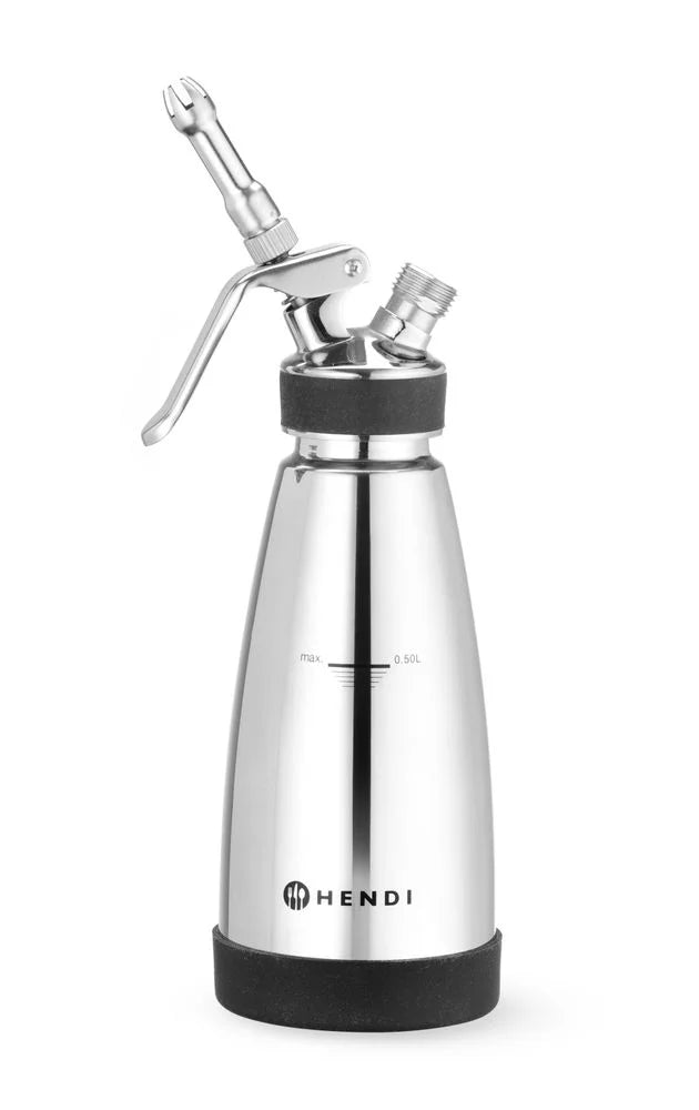 Hendi Thermo-Sahnespender, 0,5 L, Edelstahl, doppelwandig