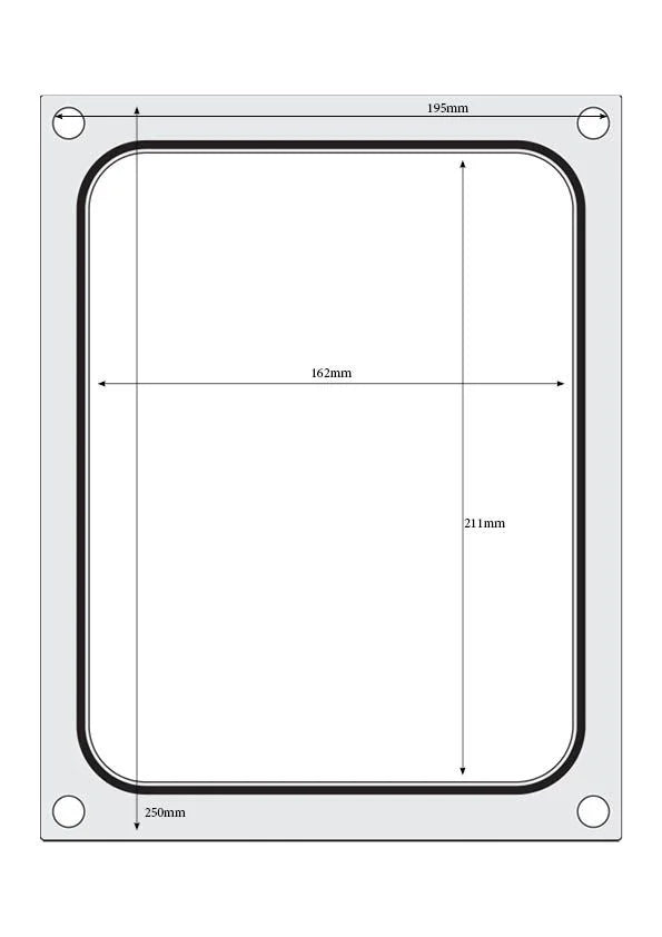Hendi Matrize für Schalenversiegelungsmaschine Compact, Schalenformat 227 x 178 mm
