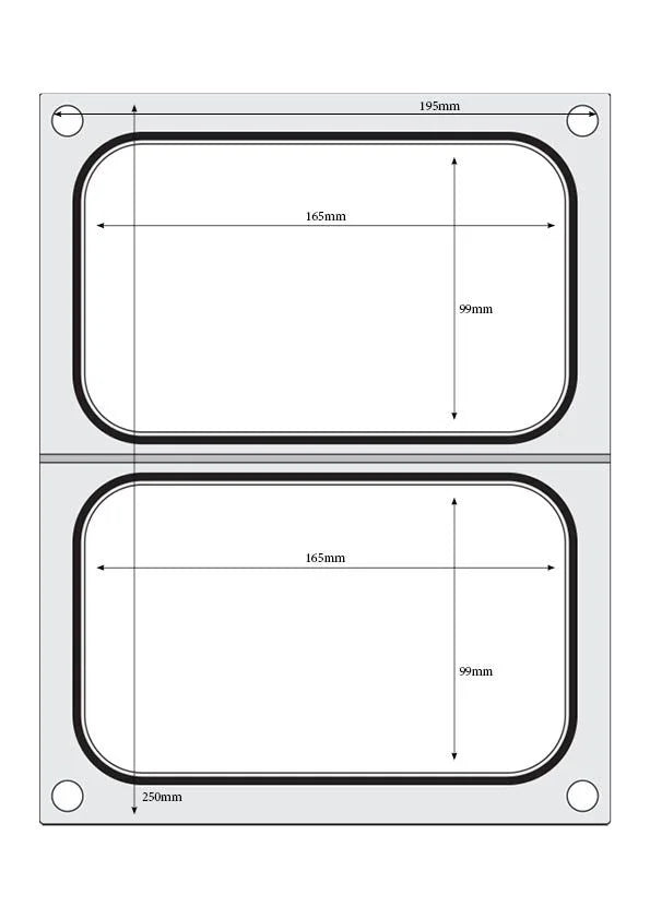 Hendi Matrize für Schalenversiegelungsmaschine Compact, 2 Schalen, je 178 x 113 mm