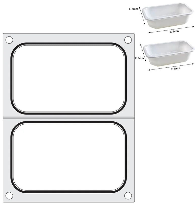 Hendi Matrize für Schalenversiegelungsmaschine Compact, 2 Schalen, je 178 x 113 mm