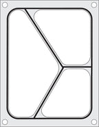 Hendi Matrize für Schalenversiegelungsmaschine Compact, dreigeteilte Schale, 227 x 178 mm