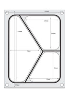 Hendi Matrize für Schalenversiegelungsmaschine Compact, dreigeteilte Schale, 227 x 178 mm