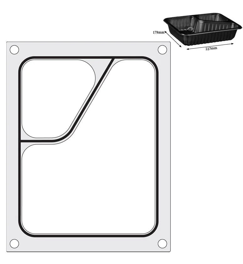 Hendi Matrize für Schalenversiegelungsmaschine Compact, zweigeteilte Colt-Schale, 227 x 178 mm