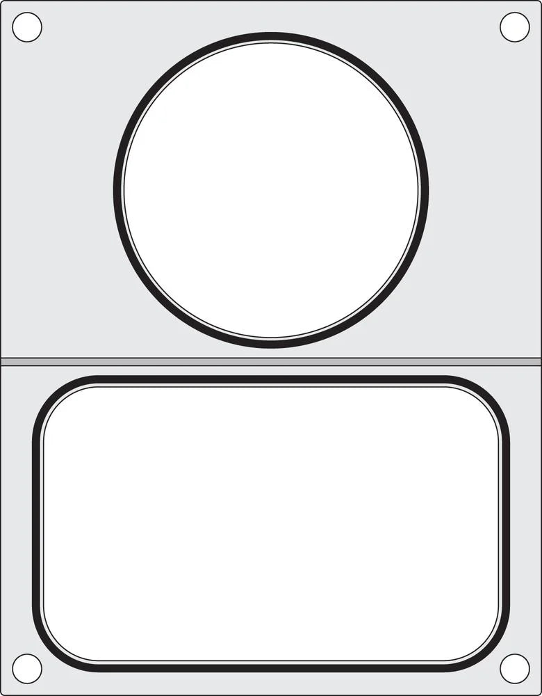 Hendi Matrize für Schalenversiegelungsmaschine Compact, 1 Schale 178 x 113 mm und 1 Rundschale Ø 115 mm