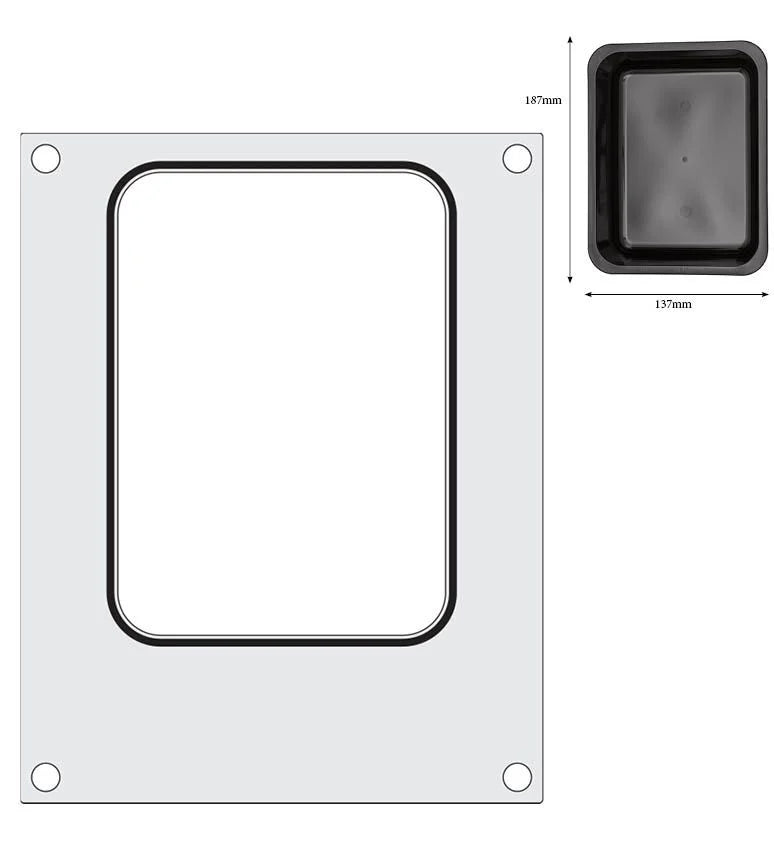 Hendi Matrize für Schalenversiegelungsmaschine Compact, Schalenformat 187 x 137 mm