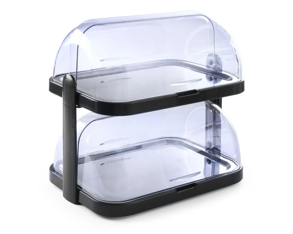 Hendi Roll-Top-Kühldisplay, doppelt, Dunkelgrau