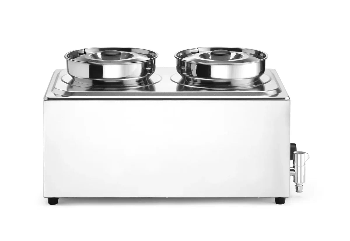 Hendi Bain-Marie-Set Ranger 2 x 4 L mit Ablasshahn, inkl. Deckel