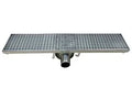 Bodenablauf aus Edelstahl, 891 x 200 x 132 mm, Abgang waagerecht