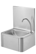 Handwaschbecken Basic 2, Kniebedienung und hohe Rückwand