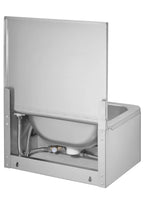 Handwaschbecken Basic 2, Kniebedienung und hohe Rückwand