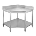 Edelstahl Eckarbeitstisch Basic 1000x600 mm - mit Grundboden und Aufkantung