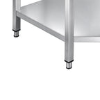 Edelstahl Eckarbeitstisch Basic 1000x600 mm - mit Grundboden und Aufkantung