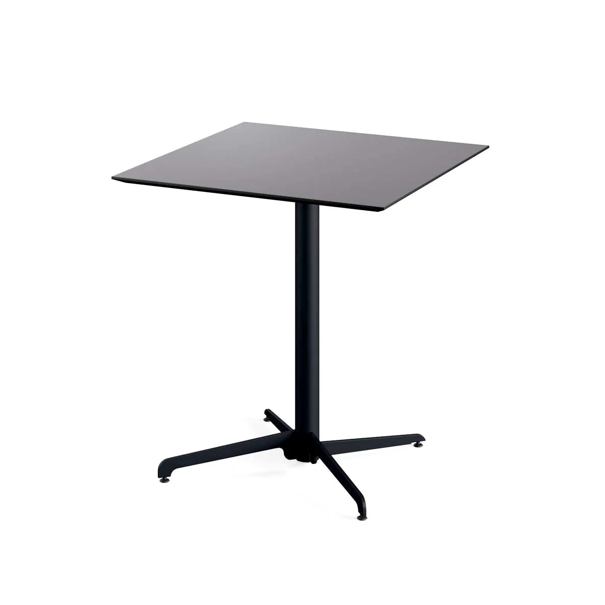 Feros Terrassentisch X Cross niedrig Schwarz 740 mm, 11001, HPL Tischplatte 700 x 700 mm