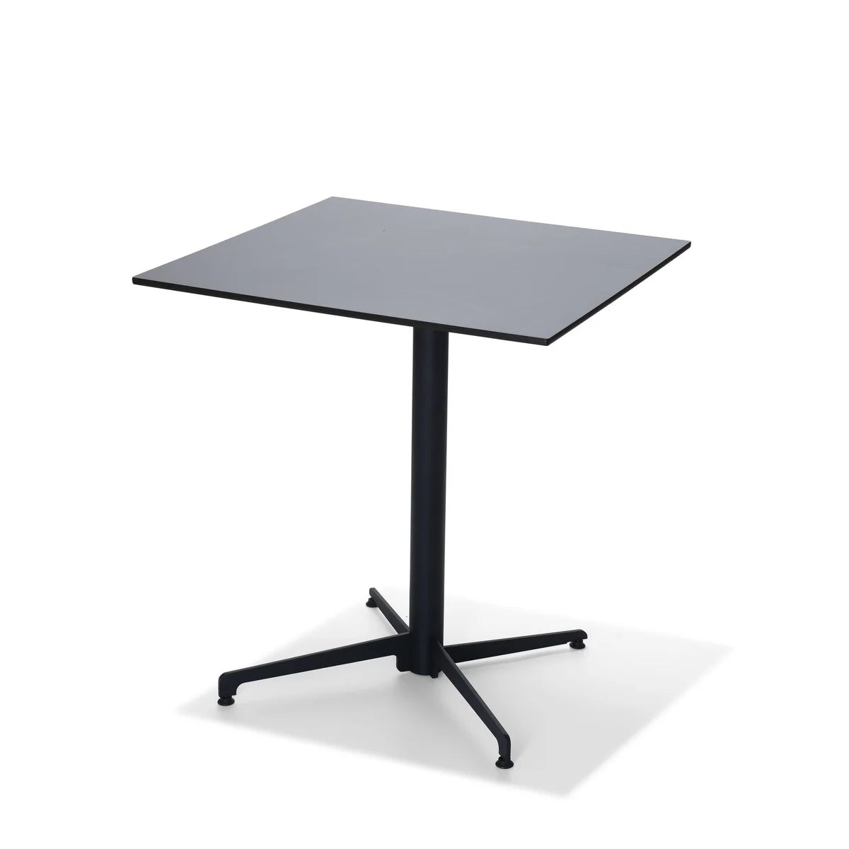 Feros Terrassentisch X Cross niedrig Schwarz 740 mm, 11001, HPL Tischplatte 700 x 700 mm