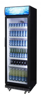 Gastro-Cool DC400 Getränkekühlschrank 400 Liter mit Werbedisplay schwarz/weiß, LED