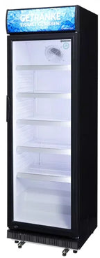 Gastro-Cool DC400 Getränkekühlschrank 400 Liter mit Werbedisplay schwarz/weiß, LED
