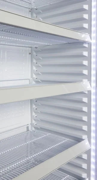 Gastro-Cool DC400 Getränkekühlschrank 400 Liter mit Werbedisplay schwarz/weiß, LED