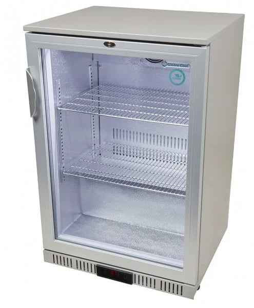 Gastro-Cool Barkühlschrank 128 Liter silber, LED, unterbaufähig