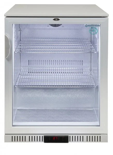 Gastro-Cool Barkühlschrank 128 Liter silber, LED, unterbaufähig