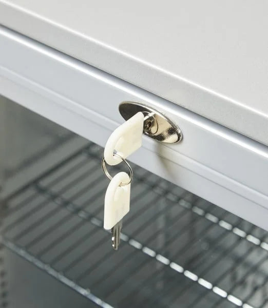 Gastro-Cool Barkühlschrank 128 Liter silber, LED, unterbaufähig