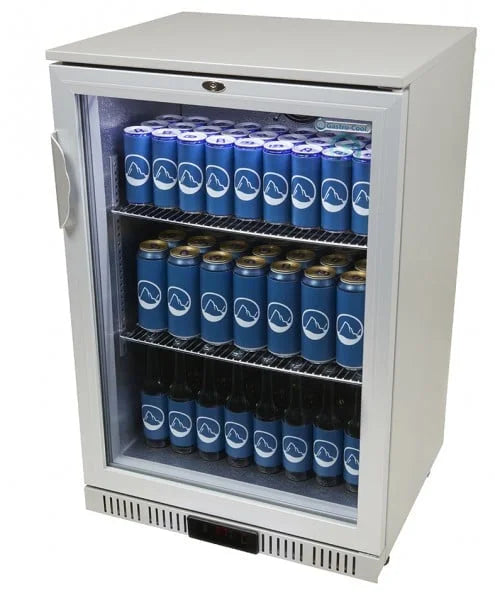 Gastro-Cool Barkühlschrank 128 Liter silber, LED, unterbaufähig