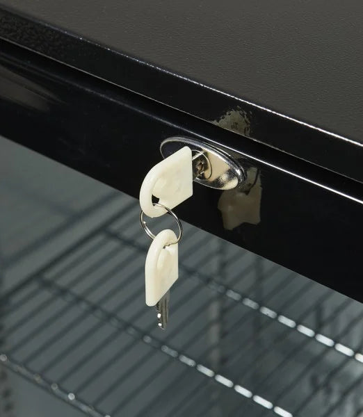 Gastro-Cool UC200 Barkühlschrank 208 Liter Klapptüren schwarz, LED, unterbaufähig
