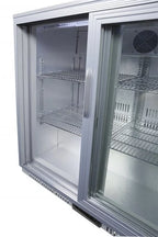 Gastro-Cool UC200 Barkühlschrank 208 Liter Schiebetüren silber, LED, unterbaufähig