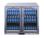 Gastro-Cool UC200 Barkühlschrank 208 Liter Klapptüren silber, LED, unterbaufähig