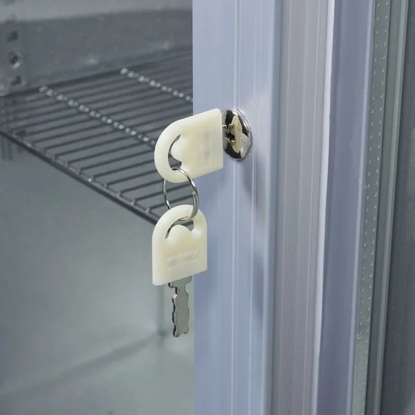 Gastro-Cool UC200 Barkühlschrank 208 Liter Klapptüren silber, LED, unterbaufähig