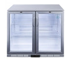 Gastro-Cool UC200 Barkühlschrank 208 Liter Klapptüren silber, LED, unterbaufähig