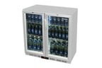 Gastro-Cool UC200 Barkühlschrank 208 Liter Klapptüren silber, LED, unterbaufähig