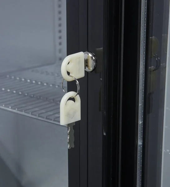 Gastro-Cool UC200 Barkühlschrank 208 Liter Schiebetüren schwarz, LED, unterbaufähig