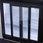 Gastro-Cool UC200 Barkühlschrank 208 Liter Schiebetüren schwarz, LED, unterbaufähig