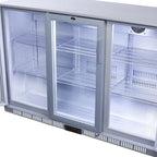 Gastro-Cool UC300 Barkühlschrank 330 Liter Schiebetüren silber, LED, unterbaufähig