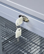 Gastro-Cool UC300 Barkühlschrank 330 Liter Schiebetüren silber, LED, unterbaufähig