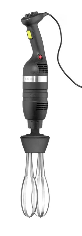 Hendi Set: Stabmixer 350 mit variabler Geschwindigkeit + Schneebesen + Halterung zur Wandmontage, Kitchen Line, Schwarz, 230V/350W, Ø 100x110mm