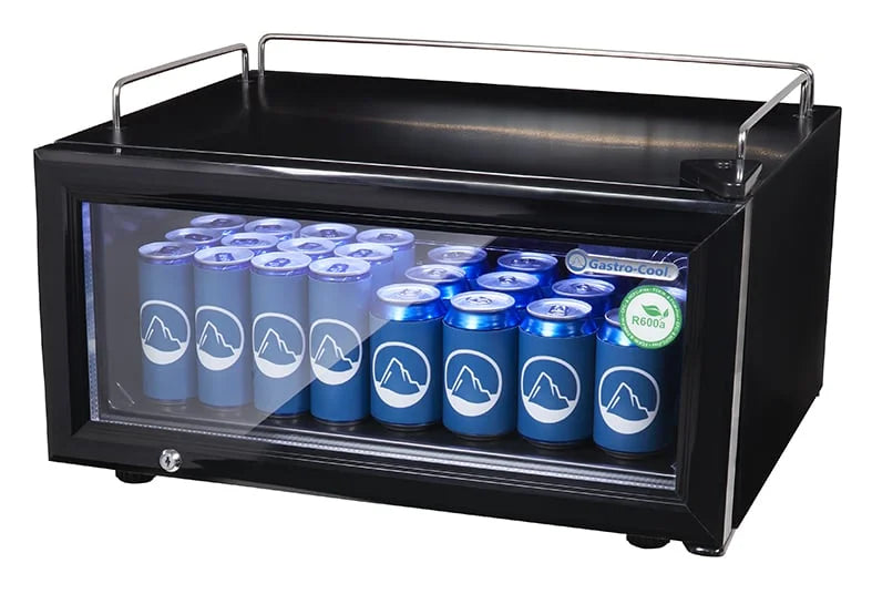 Gastro-Cool GD15 Glastürkühlschrank Theke 25 Liter schwarz/schwarz, LED