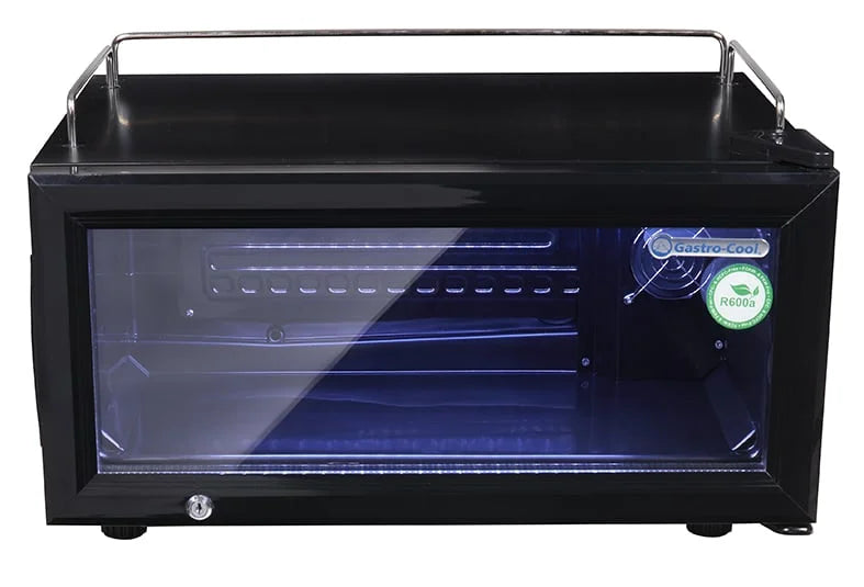 Gastro-Cool GD15 Glastürkühlschrank Theke 25 Liter schwarz/schwarz, LED