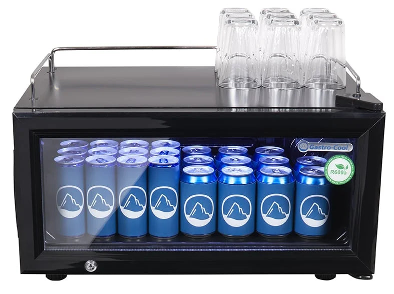 Gastro-Cool GD15 Glastürkühlschrank Theke 25 Liter schwarz/schwarz, LED