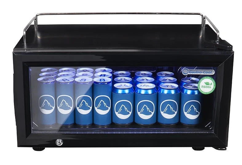 Gastro-Cool GD15 Glastürkühlschrank Theke 25 Liter schwarz/schwarz, LED